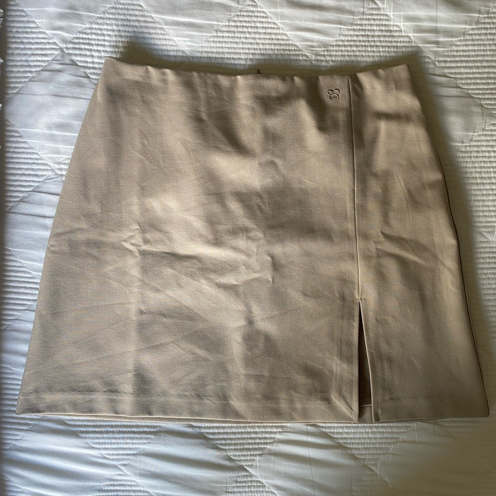 Sunday Best Tan Mini Skirt
